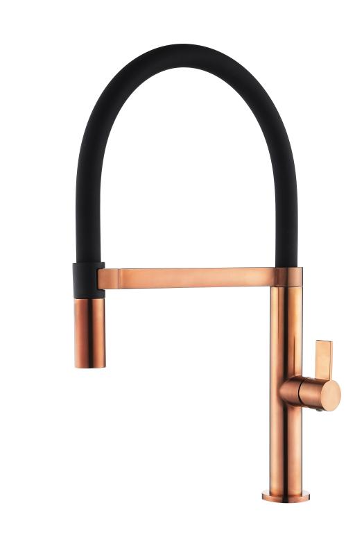 Ausmann Mosel Σετ συνδυασμού νεροχύτη PVD χαλκού 50x40 cm με βρύση κουζίνας, διανομέα σαπουνιού και ρολό χαλάκι 1208972563