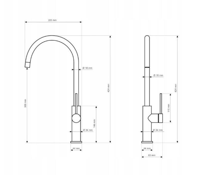 Graniteland Vira Slim Μπαταρία κουζίνας λευκή με περιστρεφόμενο στόμιο 1208972621