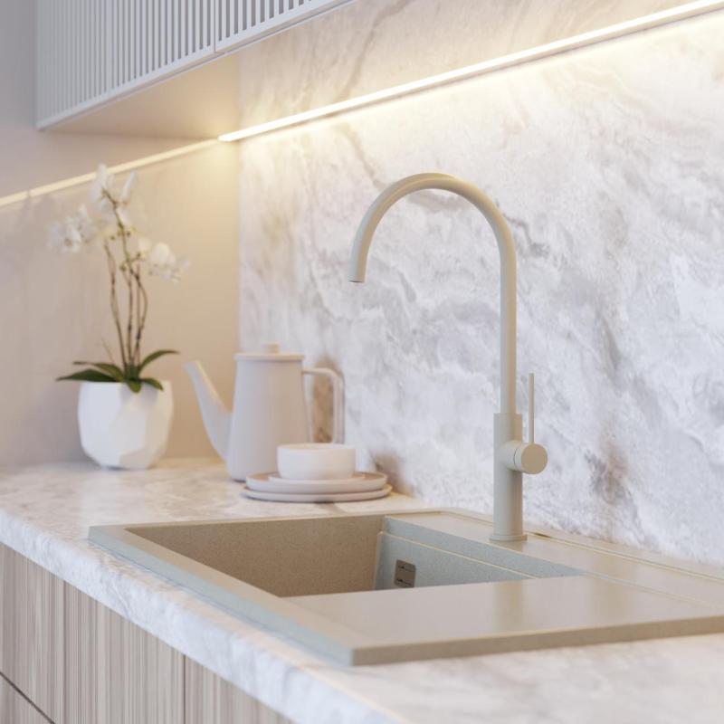 Graniteland Vira Slim Μπεζ μπαταρία κουζίνας με περιστρεφόμενο στόμιο 1208972622