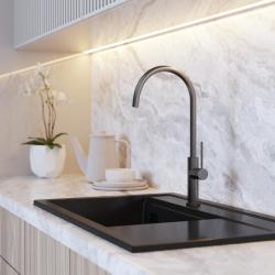 Graniteland Vira Slim Μπαταρία κουζίνας Gun Metal με περιστρεφόμενο στόμιο 1208972627