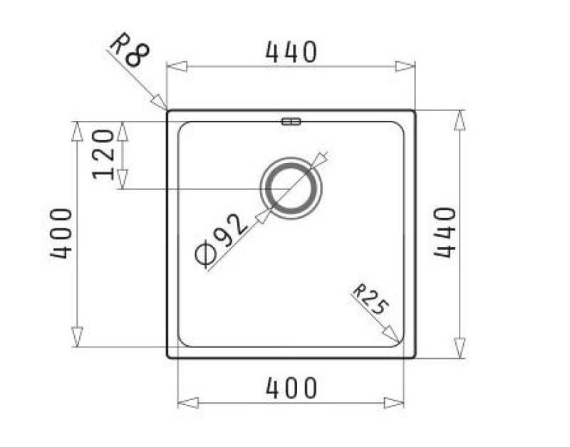 PM Lydia Νιπτήρας από ανοξείδωτο χάλυβα 40x40 εκ. για ενσωμάτωση κάτω από τον πάγκο, επίπεδη ενσωμάτωση και επιτοίχια τοποθέτηση 1208972639