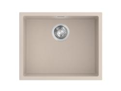 Pure.Sink Eternal Νιπτήρας Quartz Beige 50x40 cm, για εντοιχισμένη ή επιτοίχια εγκατάσταση, με βύσμα από ανοξείδωτο χάλυβα