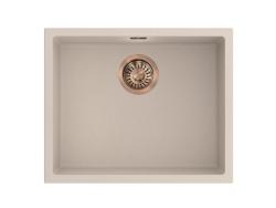 Pure.Sink Eternal Νιπτήρας Quartz Beige 50x40 cm για επίπεδη ή κάτω εγκατάσταση με αυτόματο πώμα από χαλκό