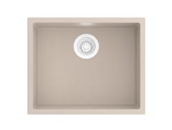 Pure.Sink Eternal Νιπτήρας Quartz Beige 50x40 cm, για επίπεδη ή κάτω από πάγκο εγκατάσταση, με αυτόματο λευκό πώμα