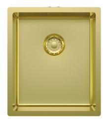 Pure.Sink Comfort Νιπτήρας PVD χρυσού χρώματος 34x40 εκ., για εντοιχισμένη, επίπεδη ή επιτοίχια τοποθέτηση PCM3440-60