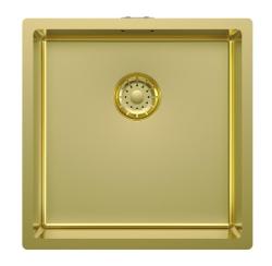 Pure.Sink Comfort Νιπτήρας με επιχρύσωση PVD, διαστάσεων 40x40 εκ., ακτίνα 10 mm, για εντοιχισμένη, επίπεδη και επιτοίχια τοποθέτηση, κωδικός PCM4040-60