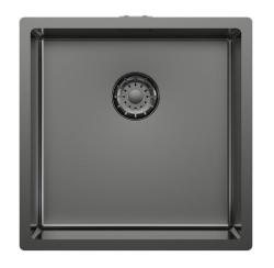 Pure.Sink Comfort Νιπτήρας PVD σε χρώμα Gun Metal, διαστάσεων 40x40 εκ., ακτίνα 10 mm, για εντοιχισμένη, επίπεδη και επιτοίχια τοποθέτηση, PCM4040-61