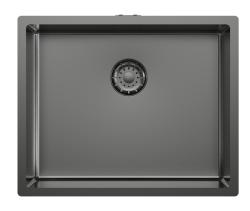 Pure.Sink Comfort Νιπτήρας PVD σε χρώμα Gun Metal, διαστάσεων 50x40 cm, ακτίνα 10 mm, για εντοιχισμένη, επίπεδη και επιτοίχια εγκατάσταση, κωδικός PCM5040-61