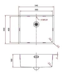 Pure.Sink Comfort Νιπτήρας PVD σε χρώμα Gun Metal, διαστάσεων 50x40 cm, ακτίνα 10 mm, για εντοιχισμένη, επίπεδη και επιτοίχια εγκατάσταση, κωδικός PCM5040-61