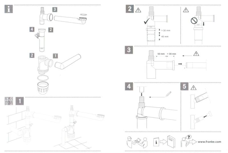 Φράνκε εξοικονομητικός χώρου σιφόν αποχέτευσης με σύνδεση για πλυντήριο πιάτων Spazio 112.0551.361