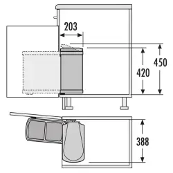 Απορριμματοδοχείο Hailo duo 3416.10