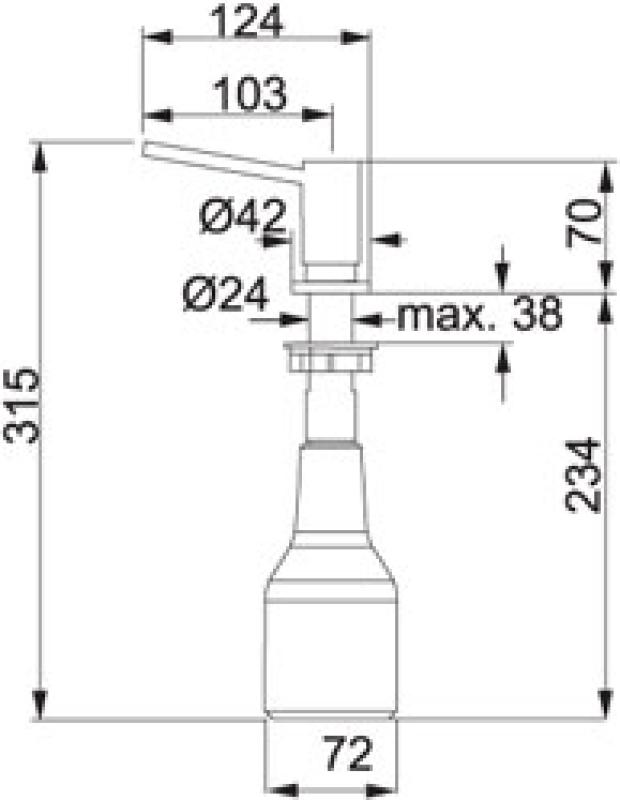 Φράνκε Εντοιχιζόμενος Διανομέας Σαπουνιού Φλωρεντία ανοξείδωτο ατσάλι 119.0081.210
