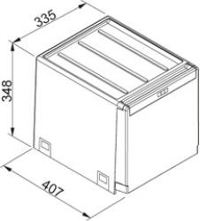 Φράνκε Cube 40 σύστημα απορριμμάτων χειροκίνητης λειτουργίας, κάδοι 2 x 14 λίτρα 1340039330