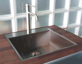 ABK Baronga ανοξείδωτος νεροχύτης 54x53cm με τρύπα για μπαταρία, επίπεδη εντοιχισμένη BAR50FKVI