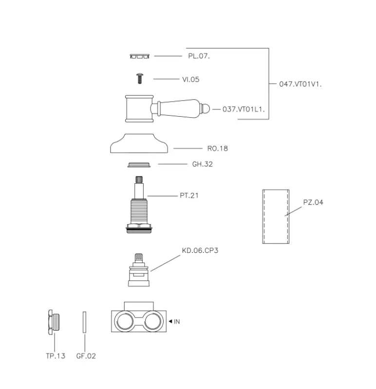 Χούμπερ Βικτωριανός 3-δρόμος Μεταγωγέας Χρώμιο VT00027021