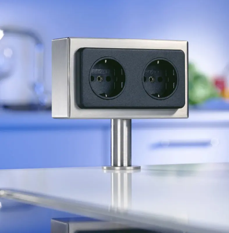 Επαφή για νησίδα κουζίνας με 2 πρίζες με γείωση.