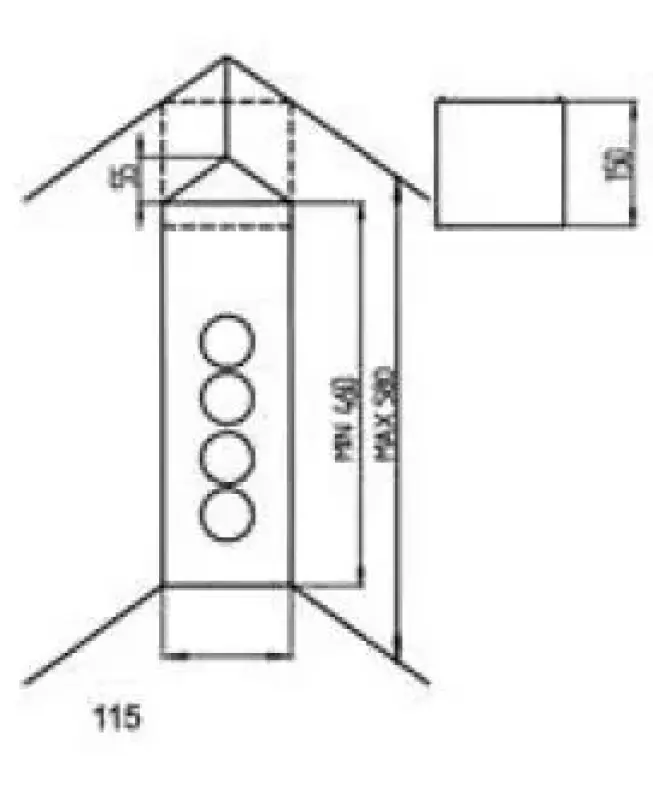 Indux Corner Ενεργειακή στήλη με 4 πρίζες Randaarde RVS 756