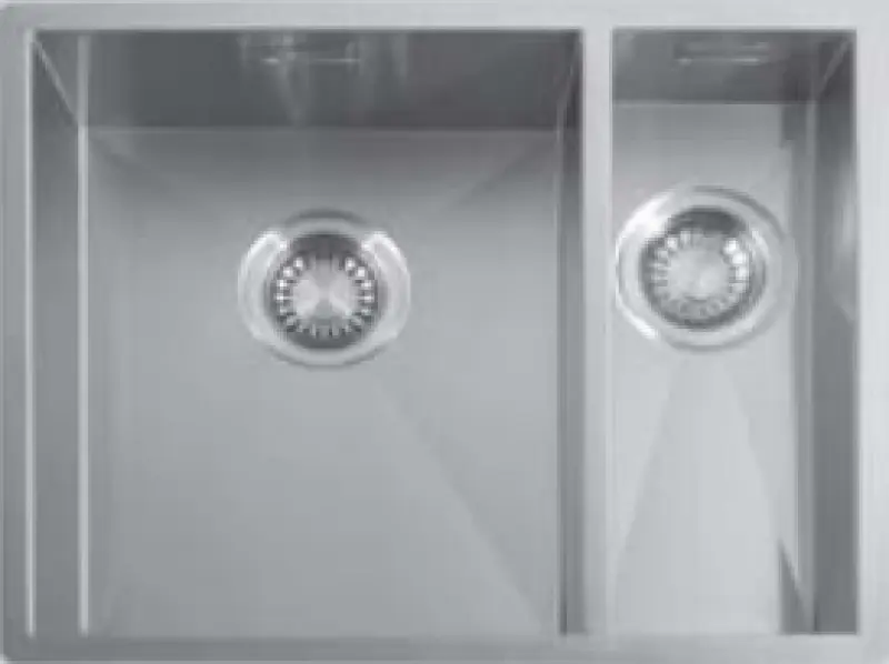 ABK Baronga μισό 1,5 ανοξείδωτο νεροχύτη 34x40+15x40cm εντοιχιζόμενο BAR3415f